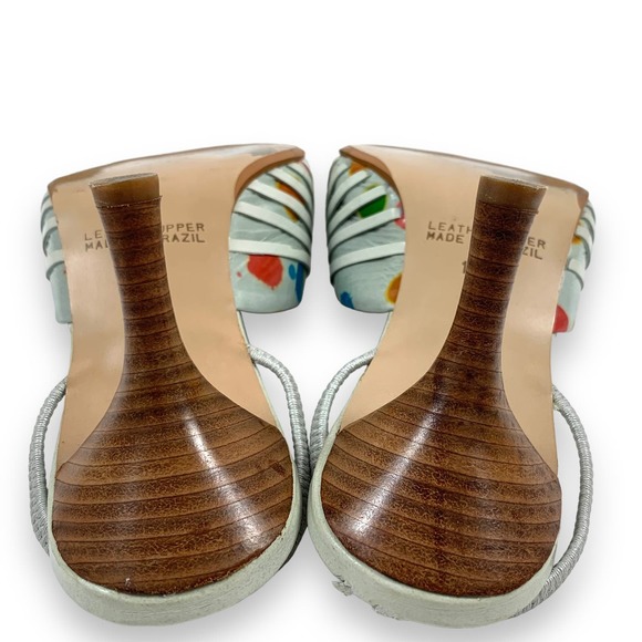 ❌SOLD❌ 1990's leather pointed toe funky slingback heels by TABITA - Picture 5 of 13